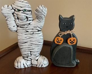Mummy, 7"H,   Black cat, 5"H, was $4 each, NOW $3 each