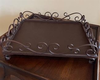 Brown metal tray, 9" x 11",  was $10, NOW $7