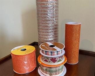 Orange/autumn ribbons,  $10