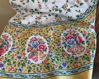 Round floral/Spring tablecloth, 66",  $8