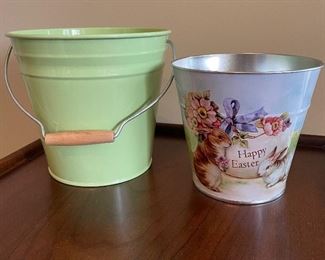 Green pail and Happy Easter pail(no handle), was $2 each, NOW $1 each