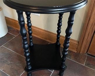 Black accent side table, 18" diameter x 24"H,  $75