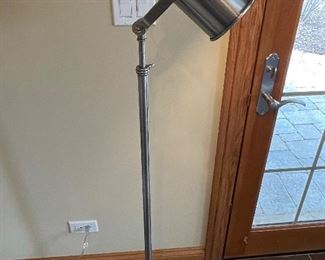 Silver floor lamp, adjustable,  55"H,  was $58, NOW $48
