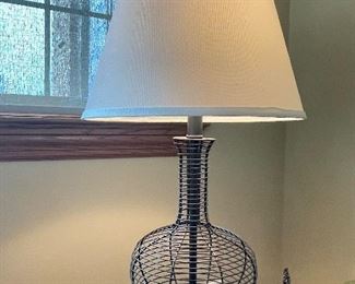 Black metal wire table lamp, 25"H,  was $34, NOW $27