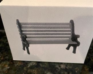 Dept 56 "Wrought iron park bench",  was $6, NOW $3