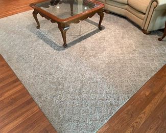 Cool mist (very light green) area rug,  8' x 10',        $125