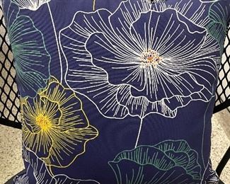 Blue Floral outdoor pillow, 16" x 16",  was $9, NOW $7