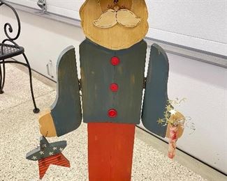 Tall Uncle Sam wooden, hinged arms, figure, 37"H,  was $28, NOW $20
