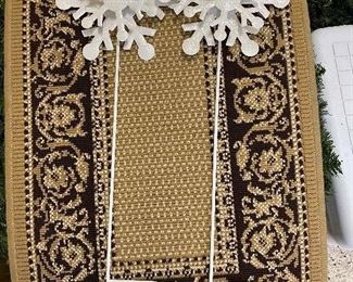 Pair of metal white glitter snowflake lawn stakes,  was $7, NOW $5