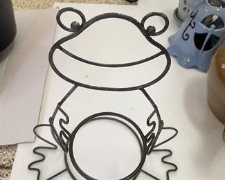 Frog garden pot holder,  13"H,  $16