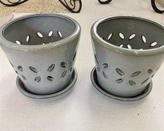 Light green  garden pots/ candle holders, 5" x 5",  was $8 each, NOW $6 each