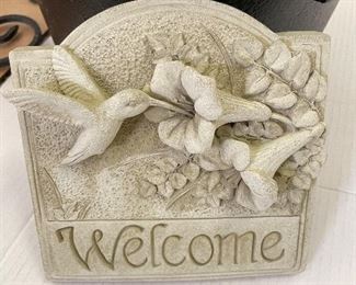 Welcome garden plaque,  7"H,  $10