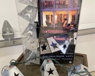 Outdoor galvanized tin star patio string lights, 8', 10 lights - 2 sets available -  was $7 each, NOW $5 each
