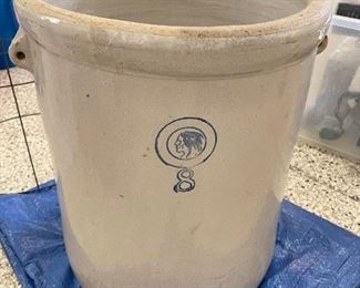 Antique Louisville Pottery Co Crock Stoneware Indian Head Logo, #8 crock,  was $85, NOW $45