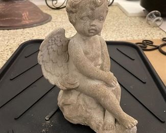 Cement cherub, 8.5"H,  was $30, NOW $22