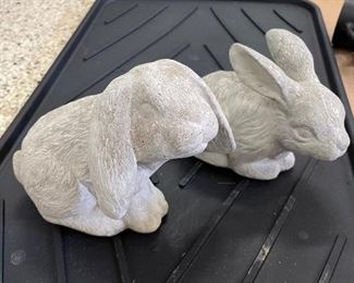 Pair of baby bunnies (cement), 7"H, 6"H,  $ 32