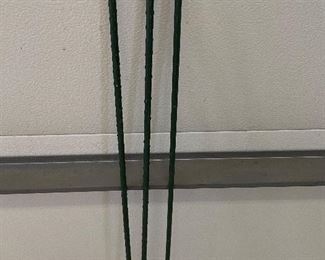 Set of 3 green hard plastic garden stakes,  was $5, NOW $3