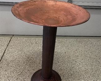 Copper metal birdbath, 20"W x 30"H,  $60