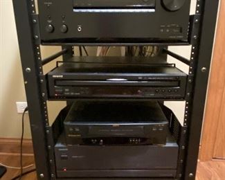Theater audio equipment: 75" LG smart TV+ Omni Mount stand(22"W x 57.5"H),  1 - Onkyo AMP Model M-282, 1 - Onkyo AV receiver model TX-NR 676, 2 -Velodyne model VX 108 Subwoofers, 1 - Onkyo DVD changer, 1 - Onkyo AV Receiver TX-SR 604, 1 - APC H10 Power receiver,  was $1400, NOW $1100