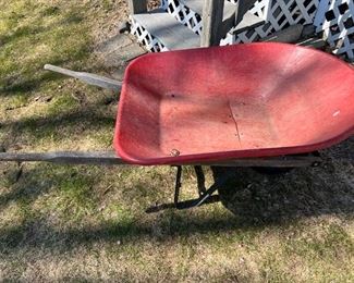 Wheelbarrow (crack in bottom but still works) $20