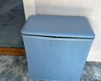 Vintage Midcentury Blue Hamper $8