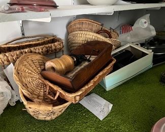 Assorted Baskets $1-5/each, Wood Pepper Mill $5 or Bulk Deals 