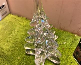 Heavy Modernist Glass Christmas Tree $8