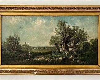 Oil on Board, Signed (women on path)