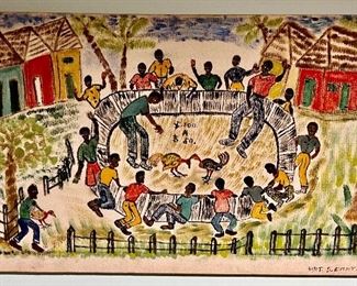 Watercolor on Fabric, Signed