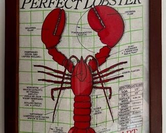 "Charting the Perfect Lobster" Framed Towel