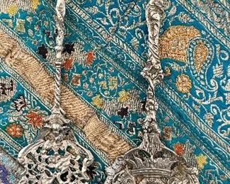 Ornate Cherub Sterling Silver Serving Set (Made in Italy)