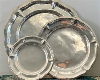 (12) Sterling Silver Dinner Plates, (12) Sterling Silver Salad Plates, (12) Sterling Silver Dessert Plates