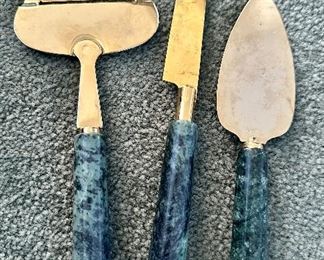 Marble Handled Cheese Knives