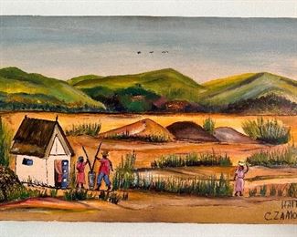 Haiti Watercolor, Signed C. Zamor