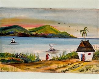 Watercolor (Haiti), Signed Clara Zamor
