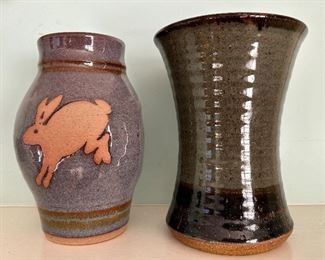(2) Pottery Vases