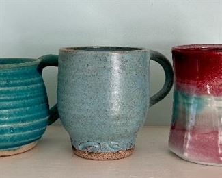 (3) Pottery Mugs