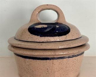 Pottery Covered Casserole Dish by Hanne Stentoj, Denmark