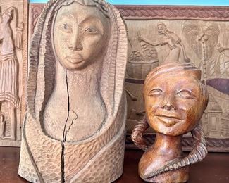Carved Haitian Busts