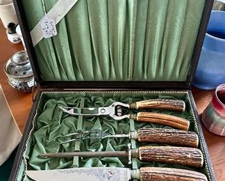 Vintage Soligen Carving Set with Forks & Knives