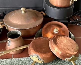 Assorted Copper Pans