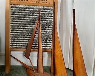 The Silver King Washboard & Wood Sailboat
