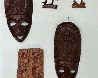 Assorted Carved Haitian Masks