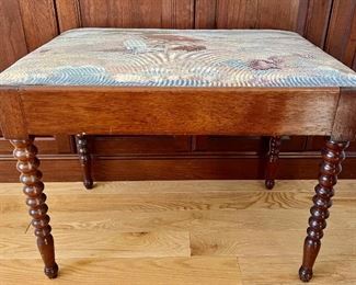 Needlepoint Vanity Stool
