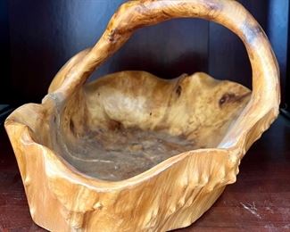 Carved Wood Basket