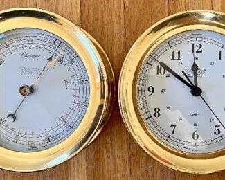 Weems & Plath Rain Guage (left) & Clock (right)