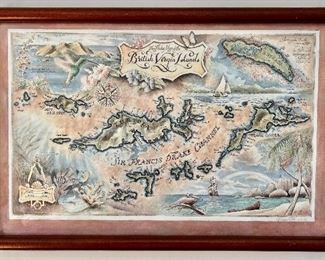 British Virgin Islands Map, Signed Ellis (A/P)