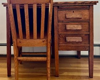 Oak Desk & Chair