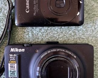 Canon PowerShot (top) & Nikon Coolpix Camera (bottom)