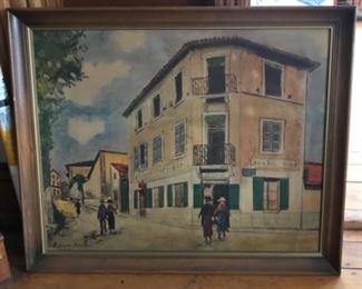 Maurice Utrillo Print / Painting Montemartre Signed